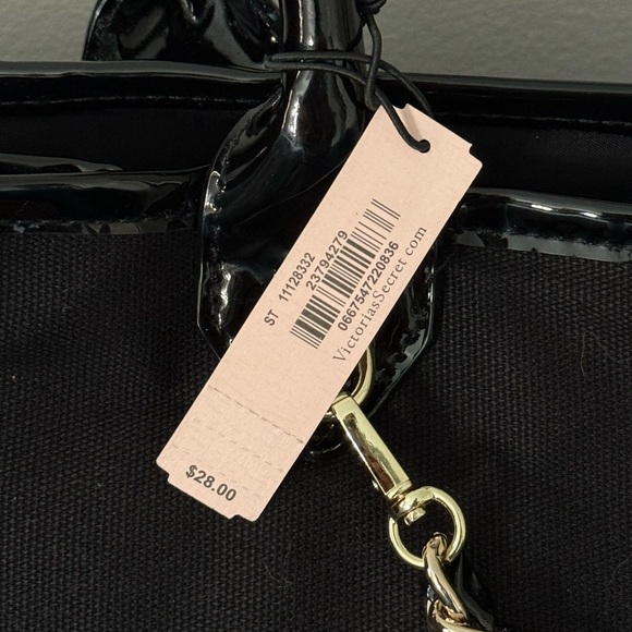 Vintage Victoria's Secret Black Tote with Multicolor Logo ~ NWT - Picture 2 of 8